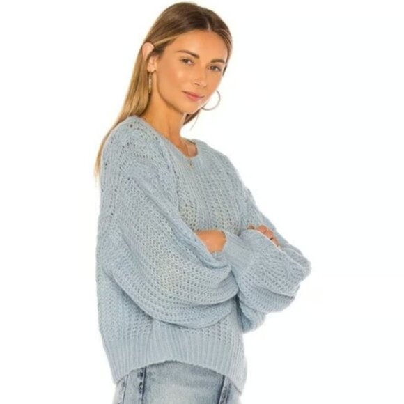Joie Cropped Pravi Wool Blend Sweater – Blue – Size XXS - Oversized Fit - Picture 2 of 3